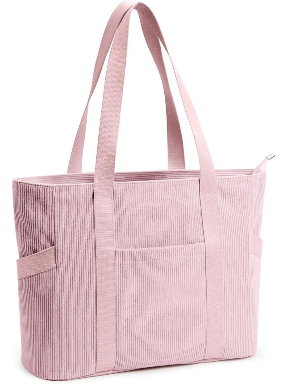 Women M-pink Large Tote Bag Zipper Compartments Travel Work Gym Bag